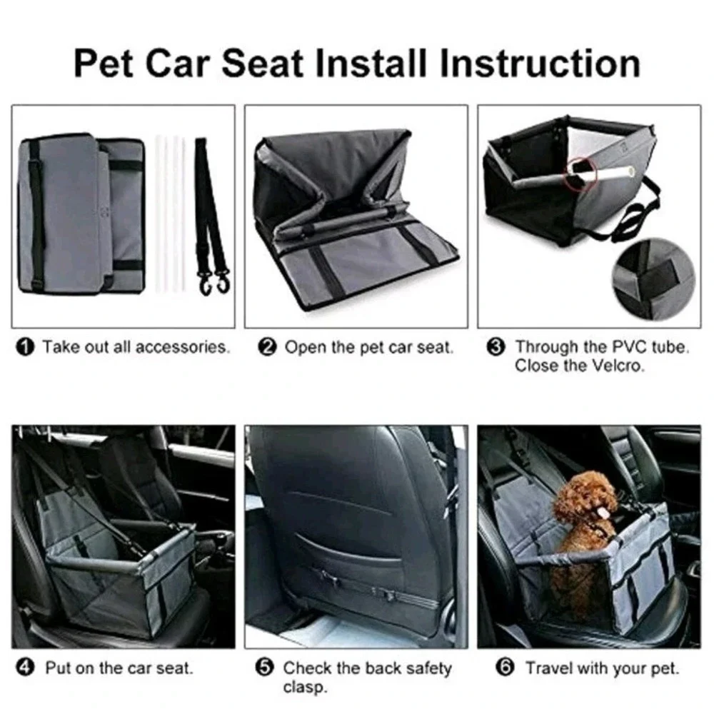 Pet Car Booster Seat for Dog Cat Portable and Breathable Bag with Seat Belt Dog